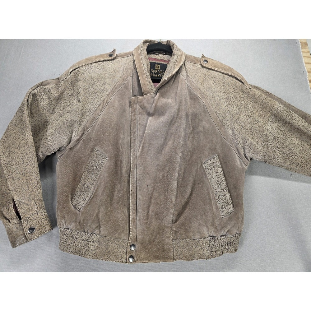 Vintage‎ Byrnes & Baker Womens Leather Jacket Brown Asymmetrical Y2K Gorpcore